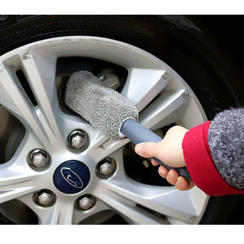 Microfiber Car Wash Detailing Brush Tire Scrubber Wheel Rim Brush Trunk Motorcycle Dust Remover Clean Car Cleaning Accessories