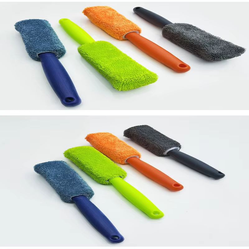 Microfiber Car Wash Detailing Brush Tire Scrubber Wheel Rim Brush Trunk Motorcycle Dust Remover Clean Car Cleaning Accessories